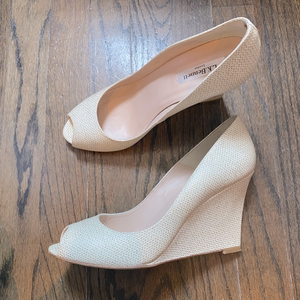 LKBennett wedge heels peep toe